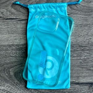 Loopy Phone Case Clear Neon Blue for iPhone 13/12 Pro Max (6.7" Screen)